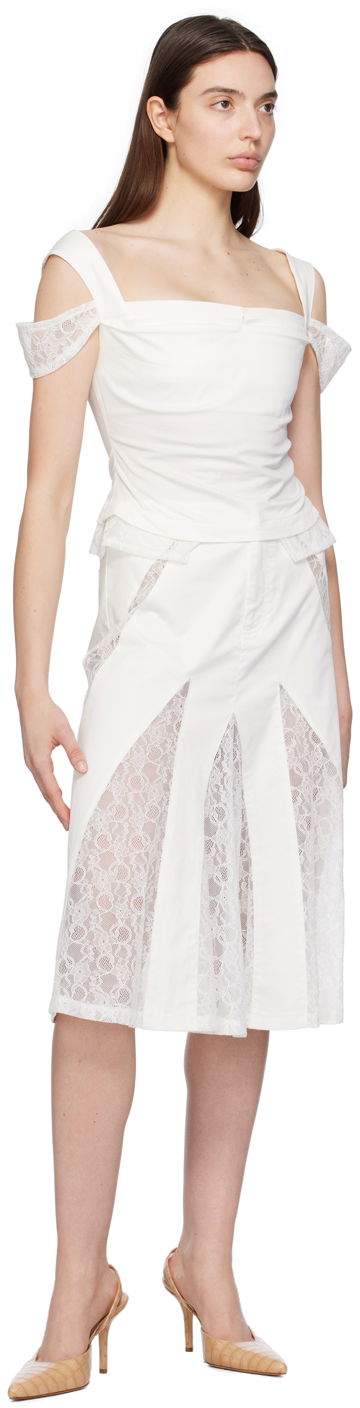 Sukňa Miaou Miaou Anita Lace Midi Skirt Biela | 4058SPSDOV, 3