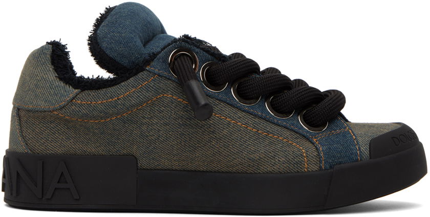 Tenisky a topánky Dolce & Gabbana Blue Portofino Sneakers Modrá | CS2194AK354, 0