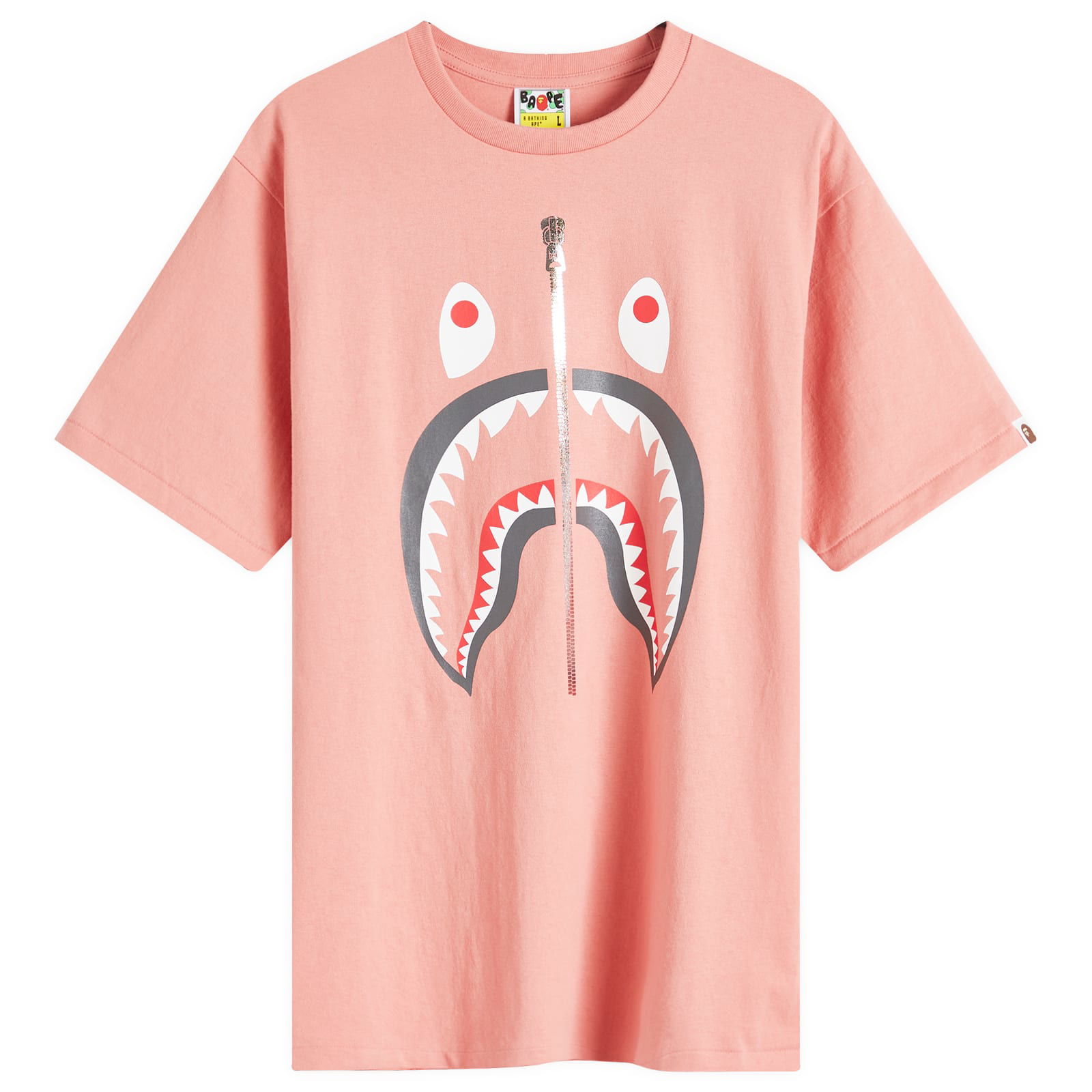 A Bathing Ape Men's Shark T-Shirt in Pink, Size Large | END. Clothing