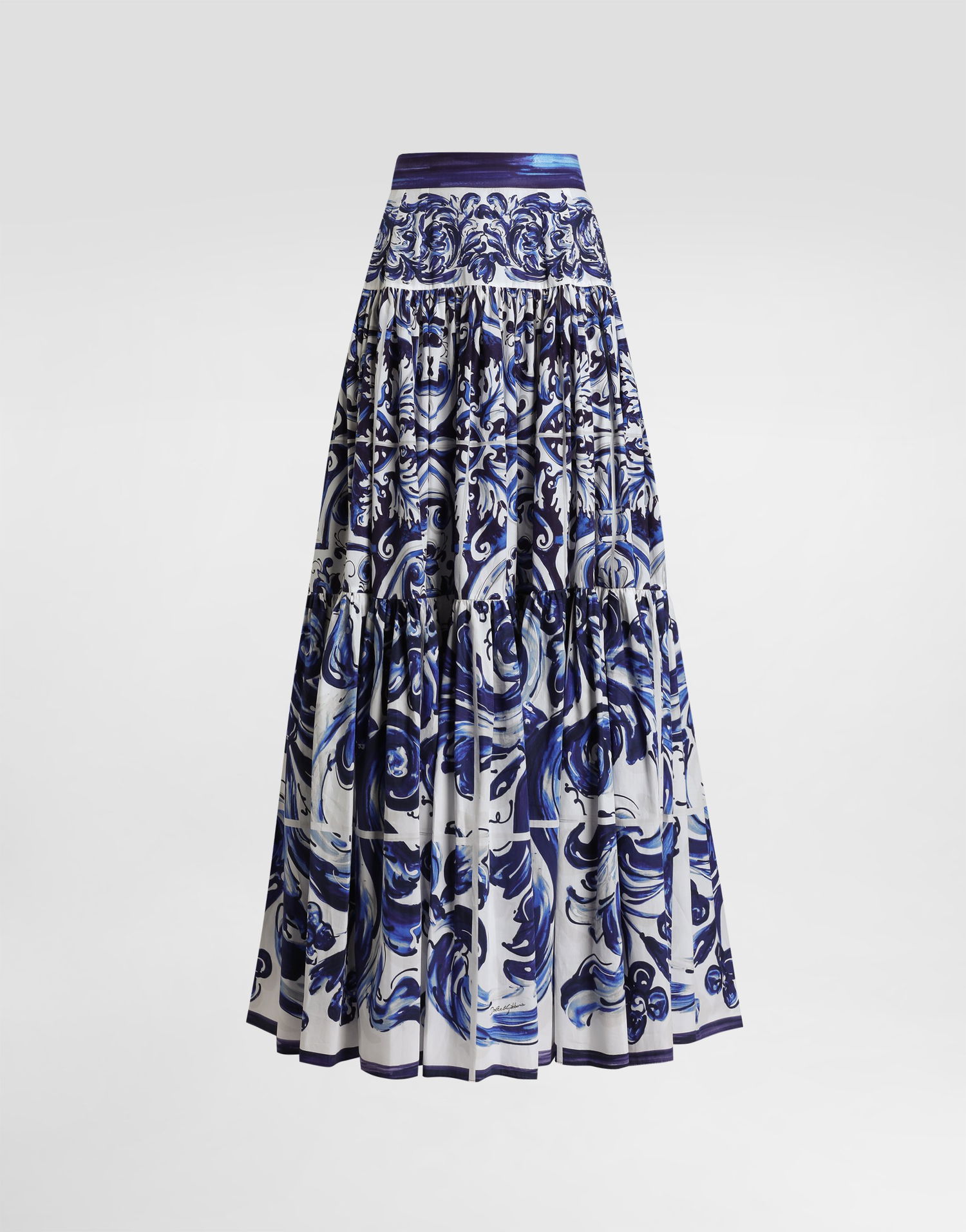 Sukňa Dolce & Gabbana Majolica-print Long Poplin Skirt Rôznofarebný | I4O20WFI5JKHB5DQ, 0
