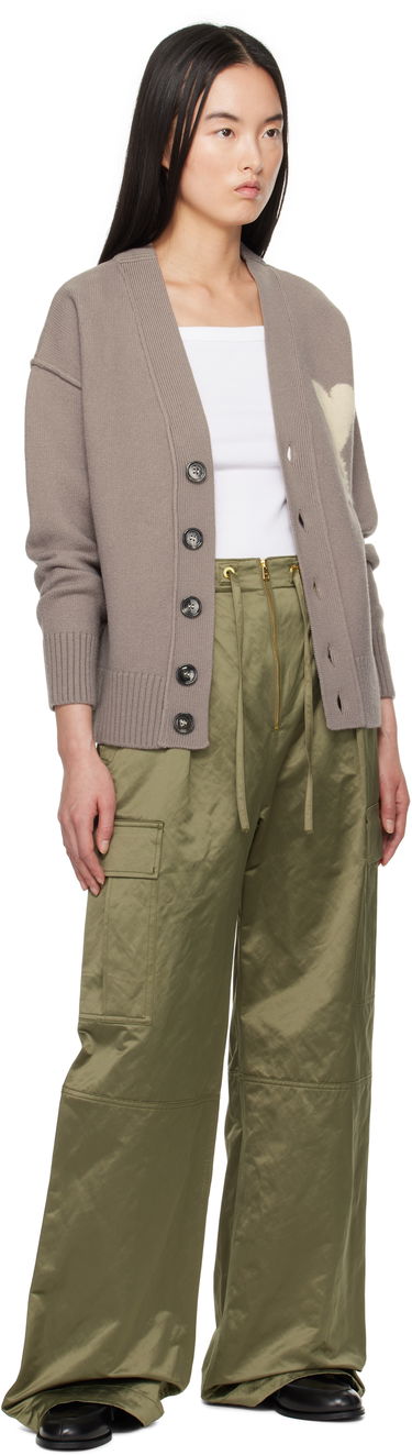 Sveter AMI AMI Paris Ami de Coeur Wool Cardigan Šedá | UKC090.KN0090, 3
