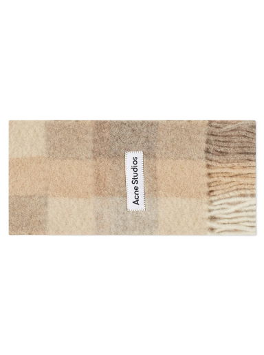 Šál Acne Studios Vally Check Scarf White/Beige Béžová | CA0084-AYS