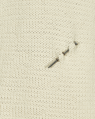 Sveter Off-White Meteornail Knit Zip Mockneck Sweater Béžová | OMHA122F21KNI001 6161, 6