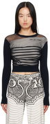 Gaultier 'The Marinière' Striped Mesh Top