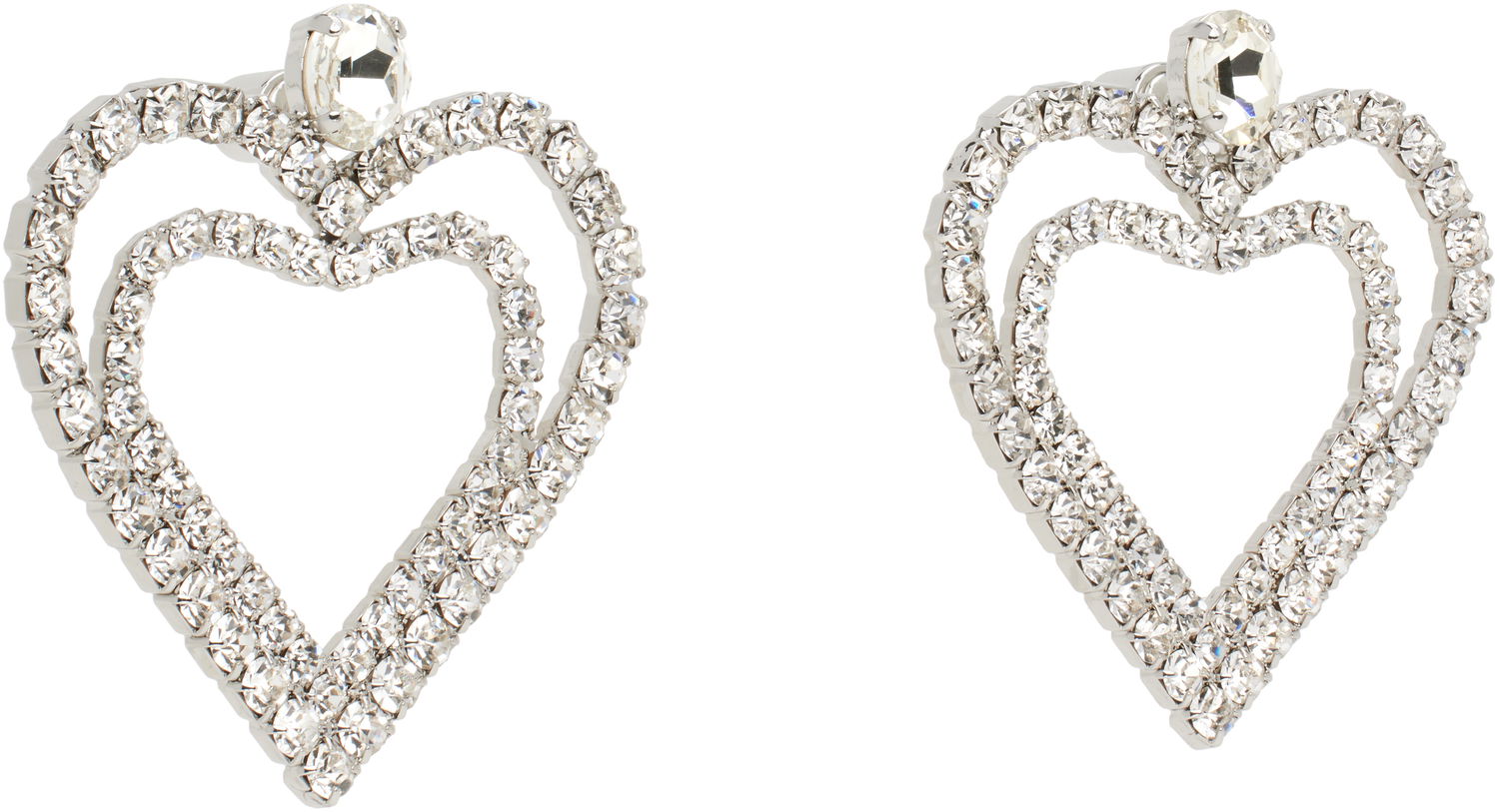 Náušnice Blumarine Blumarine Rhinestone Hearts Drop Earrings Metalická | P522W320A, 1