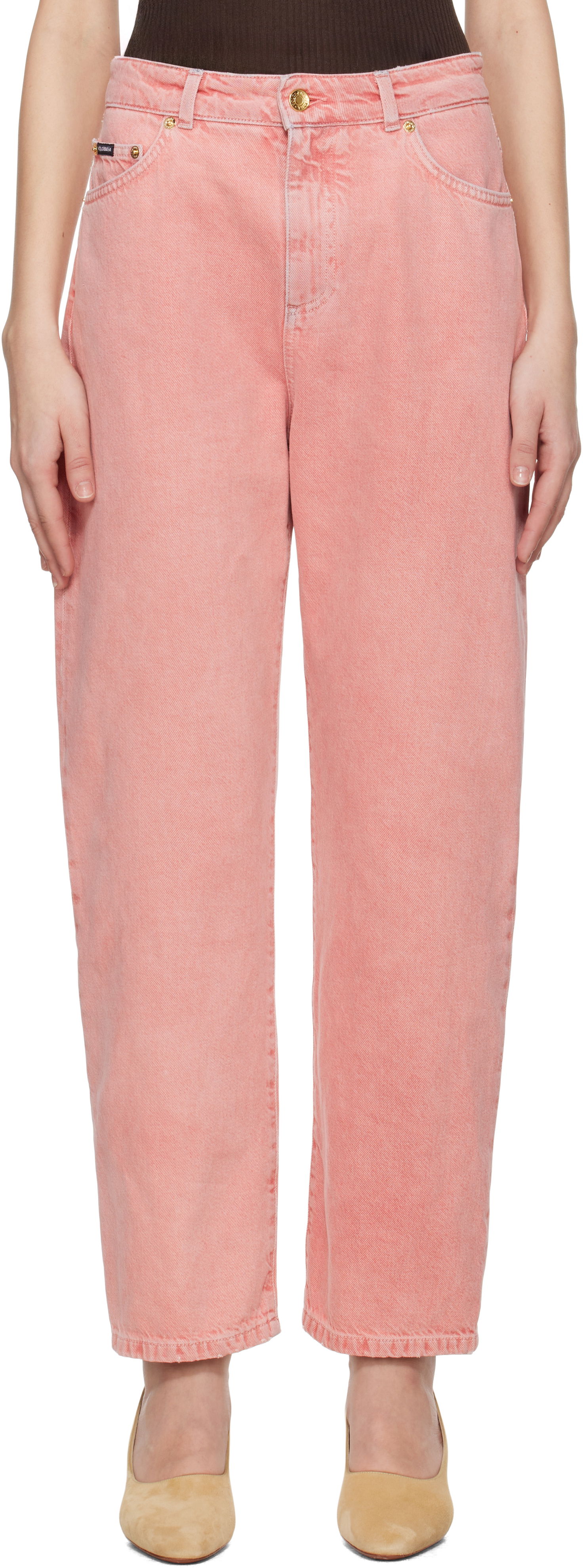 Džínsy Dolce & Gabbana Dolce&Gabbana Five-Pocket Regular Waist Jeans Ružová | FTC7CD G8MT5, 0