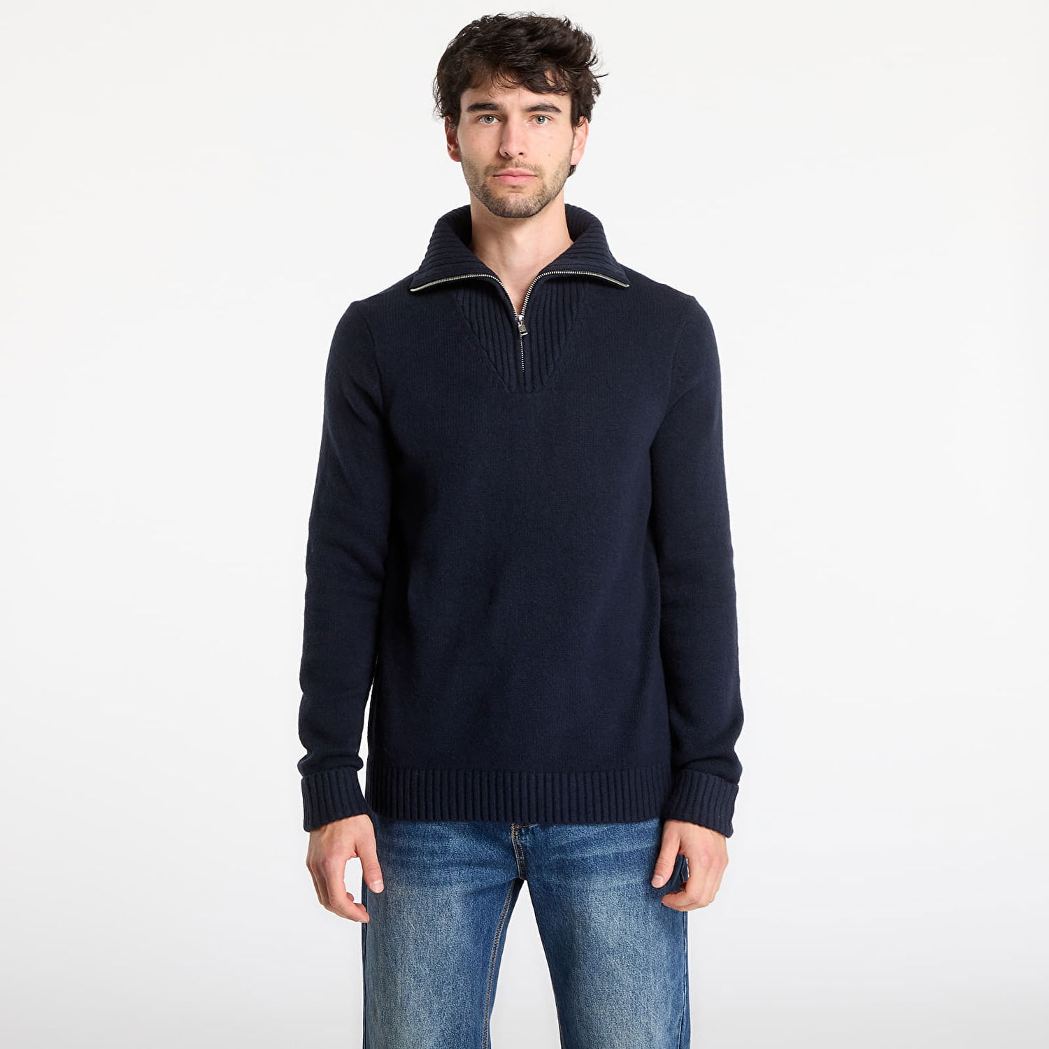 Sveter GAP Cashsoft Quarter-Zip Sweater Navy | 800323-01, 0