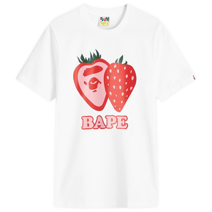 Tričko BAPE Bape Strawberry T-Shirt Biela | 001TEK802115L-WHT