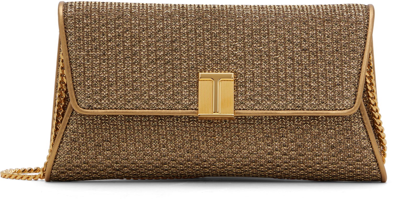Kabelka Tom Ford Tom Ford Nobile Textured Fabric Clutch Metalická | L1736-TSY048X, 0