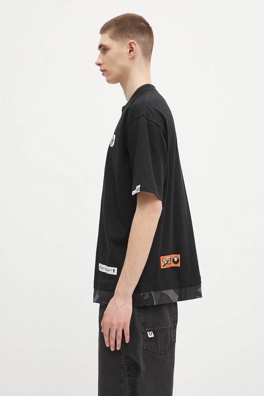 Tričko AAPE by A Bathing Ape AAPE Fancy Main T-Shirt Čierna | AAPTEM1565XXN, 1