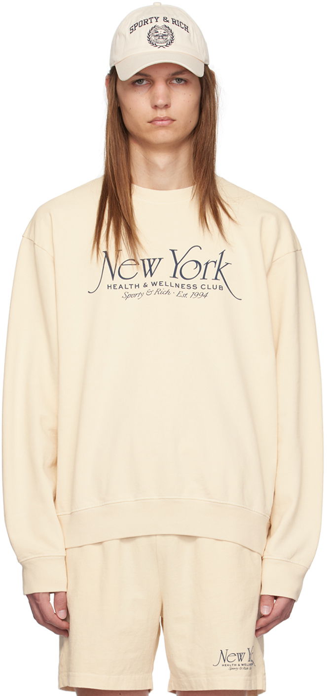 Tričko Sporty & Rich Off-White NY 94 Sweatshirt Béžová | WS067S409NC