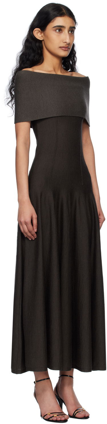 Šaty Khaite Khaite Ava Off-the-Shoulder Maxi Dress Hnedá | 9709521, 1