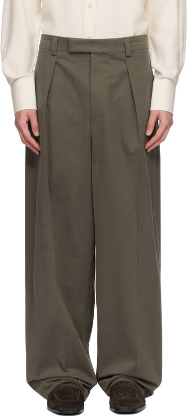 Nohavice FERRAGAMO Ferragamo Inverted Pleats Trousers Zelené | 782861, 0