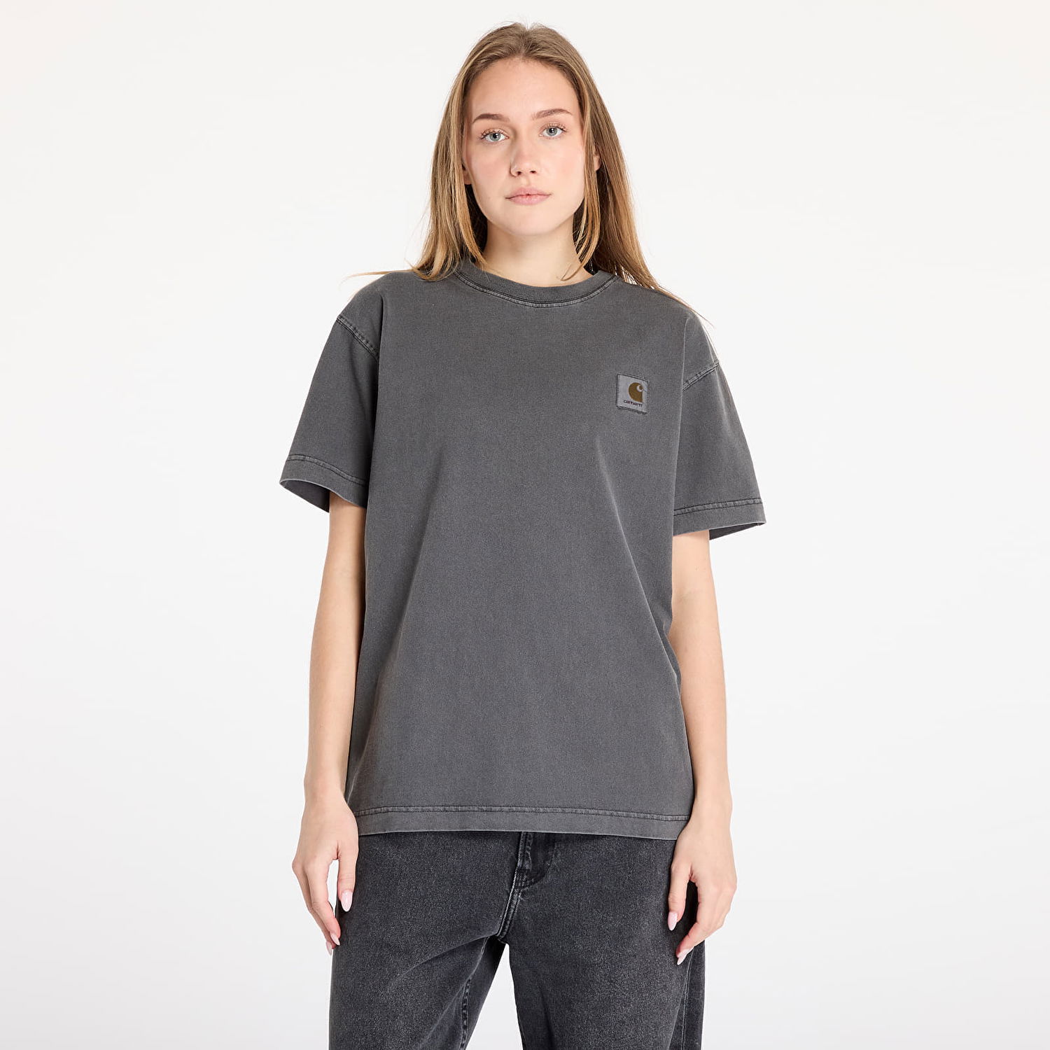 Tričko Carhartt WIP T-shirt S/S Vista T-Shirt UNISEX Graphite Garment Dyed S Čierna | I030780.87GD, 0