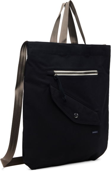 Tote bag NANAMICA Convertible Tote with Striped Webbing Straps, Front Zip, and Flap Pockets Čierna | S25FU041U, 1