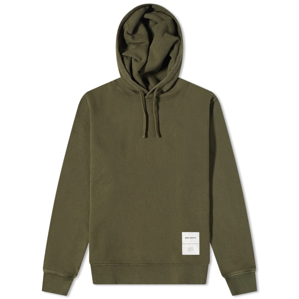 Mikina NORSE PROJECTS Fraser Tab Series Popover Zelené | N20-1282-8098, 0