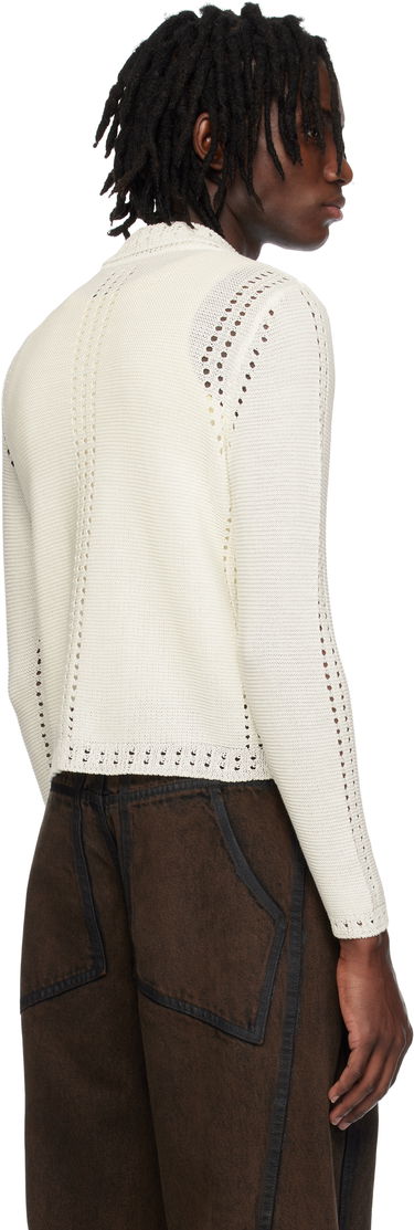 Sveter Eckhaus Latta Eckhaus Latta Sol Knit Cardigan Biela | 8103-EL-PS25-P - PAPER, 2