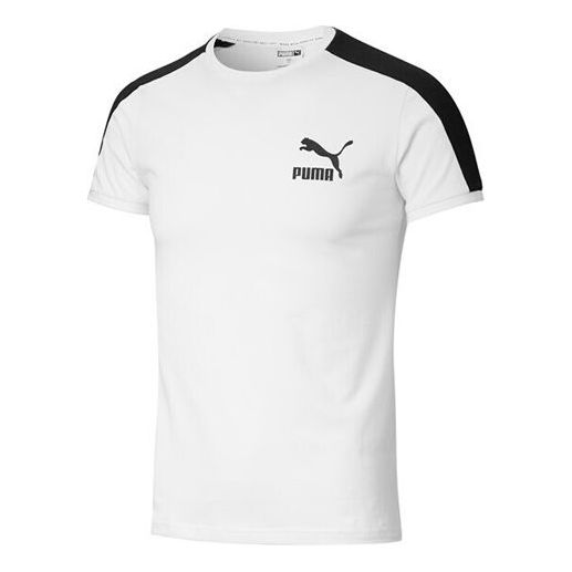 Tričko Puma Iconic T7 Colorblock Short Sleeve T-Shirt Biela | 598251-02