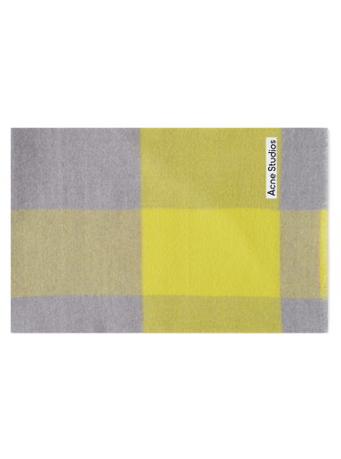 Šál Acne Studios Varity Check Scarf Acid Yellow/Carbon Grey Žltá | CA0247-DEM