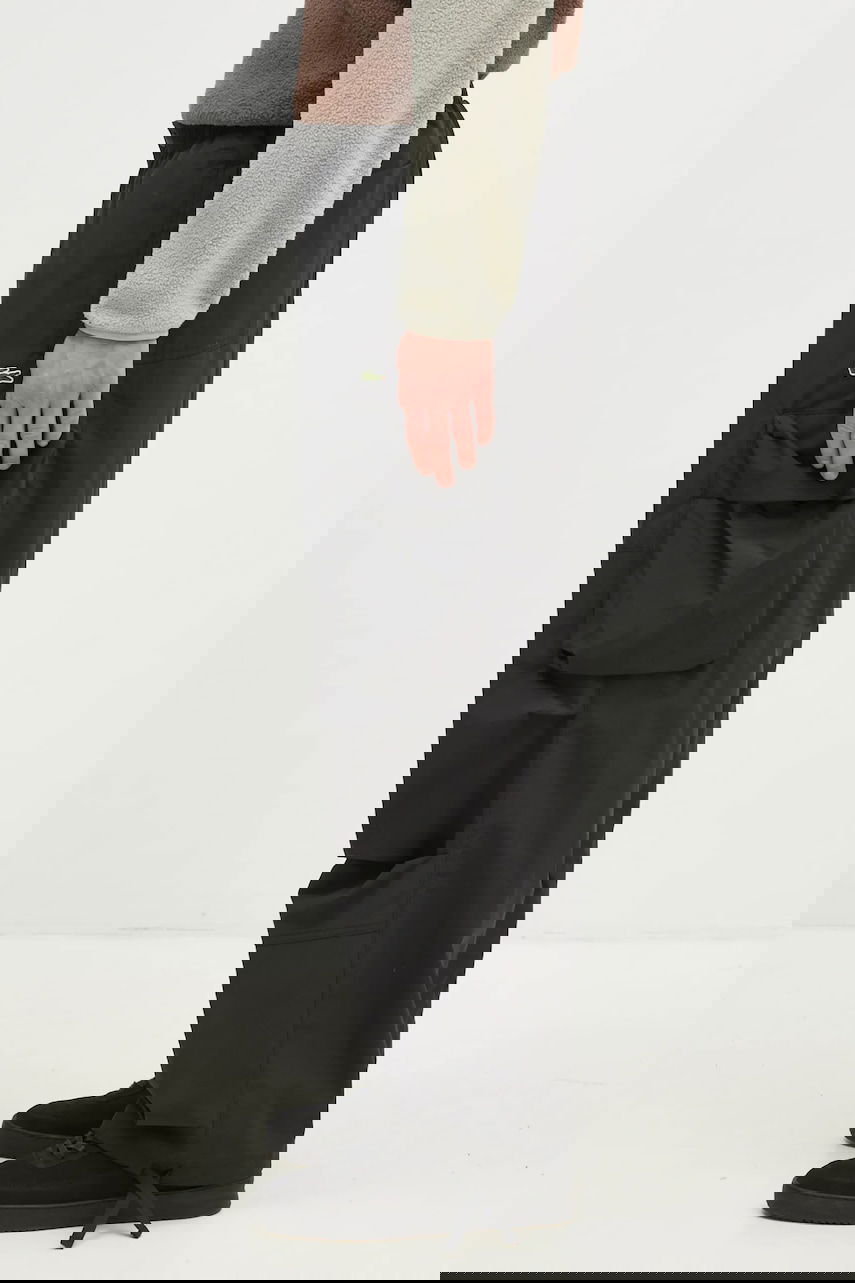 Cargo nohavice Lacoste Relaxed Fit Cargo Trousers with Drawstring Cuffs Čierna | XH2930, 1