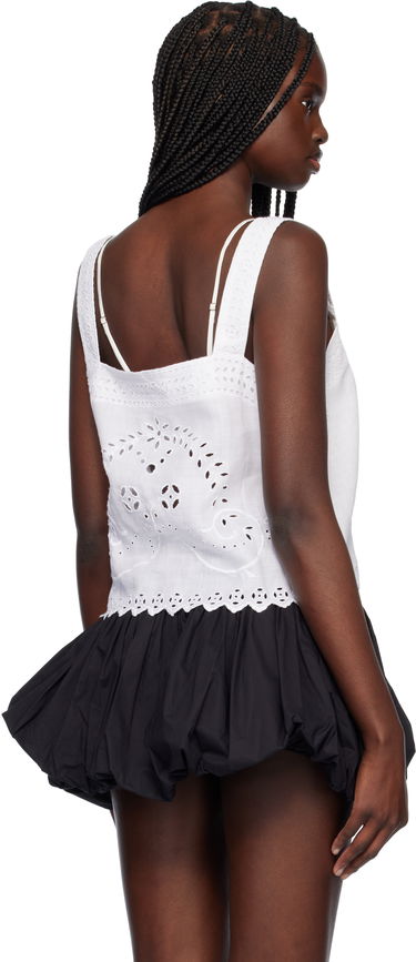 Tielko Bode Bode Belvoir Eyelet Tank Top Biela | WRS25SH017, 2