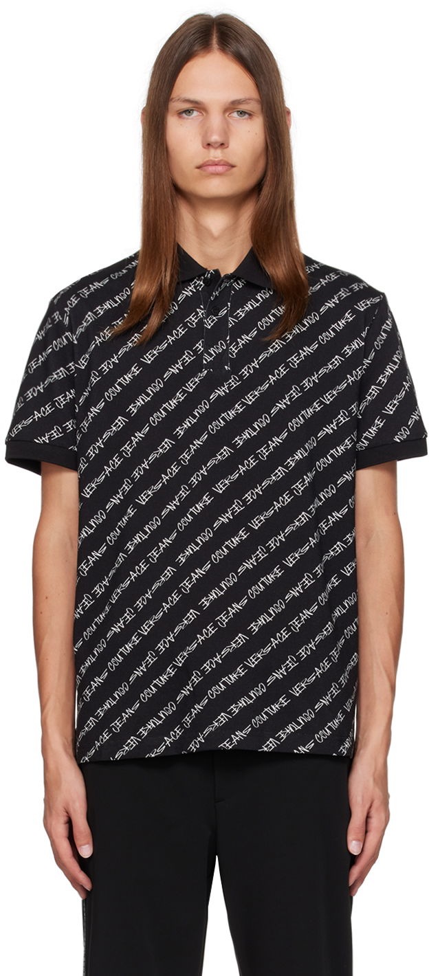Polo tričko Versace Jeans Couture Signature Polo Čierna | E75GAG6R0_EJS240, 0