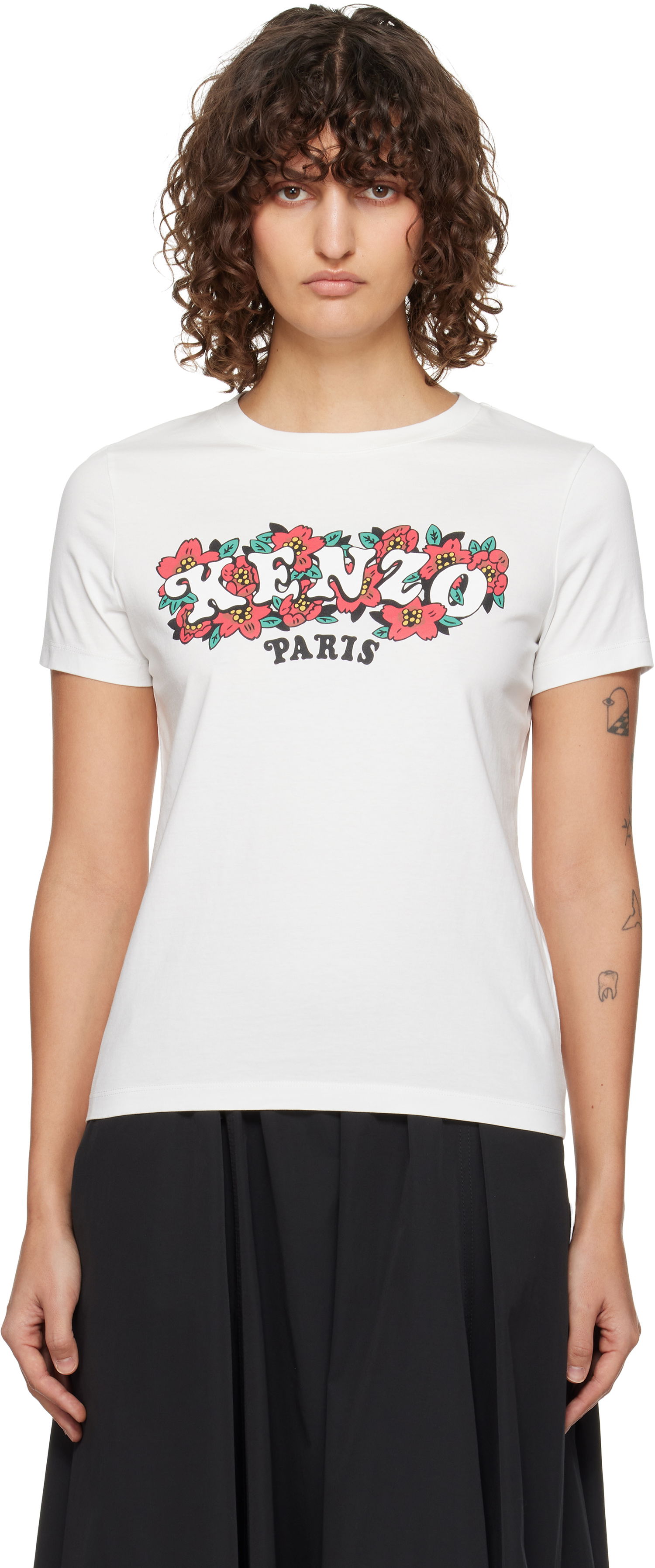Tričko KENZO VERDY Edition Cotton Graphic T-Shirt Biela | FF52TS1494SO, 0