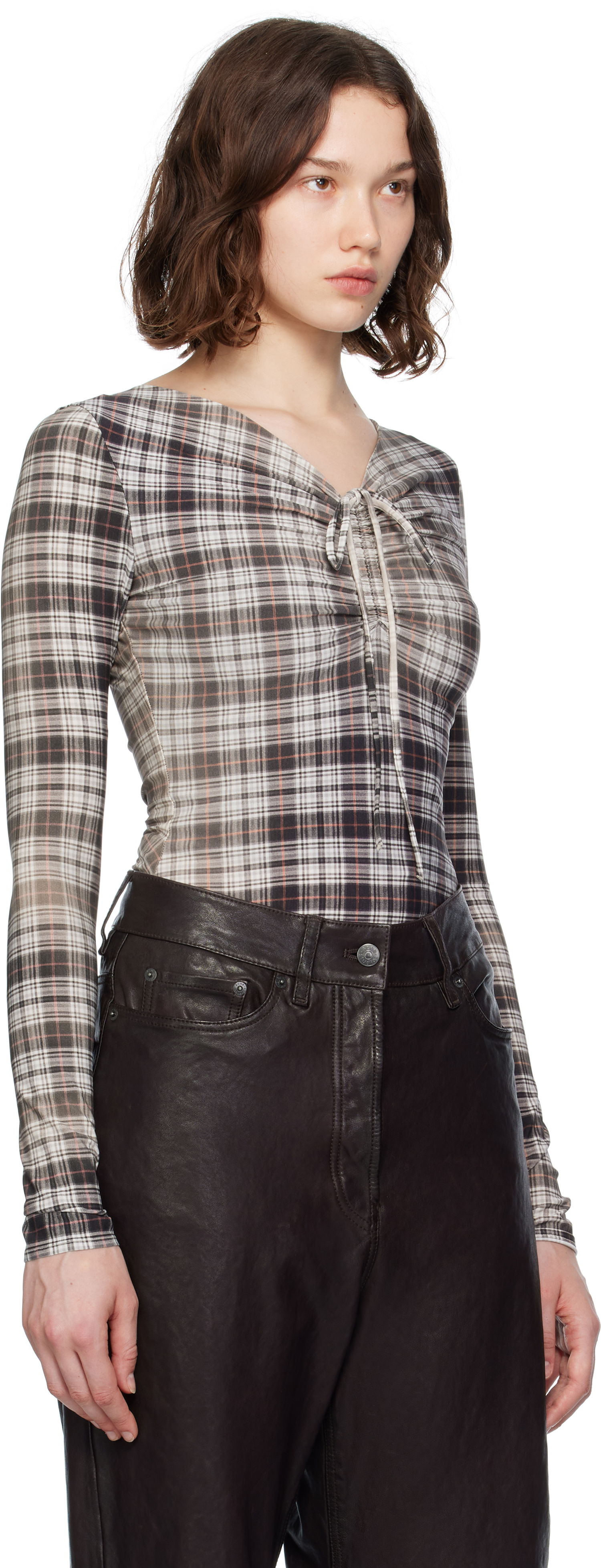Tričko Acne Studios Acne Studios Faded Check Long Sleeve Top Rôznofarebný | AC0729-, 1