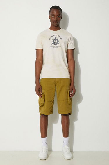 Tričko Alpha Industries T-Shirt With Print Béžová | 106515.136, 1