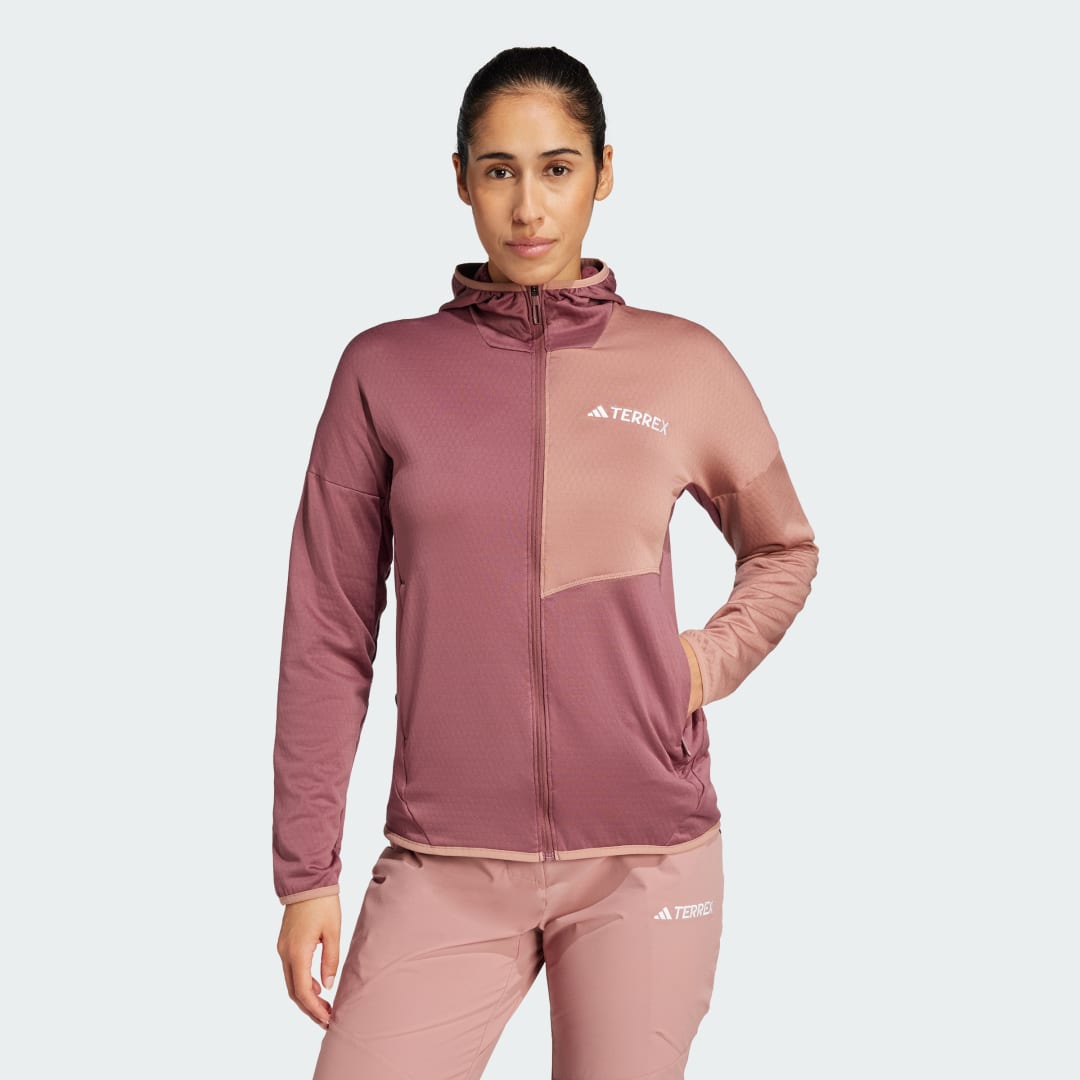 Mikina adidas Performance Terrex Xperior Climawarm Light Fleece Hoodie Ružová | JE1366, 0