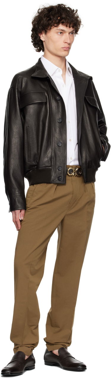 Bunda FERRAGAMO Ferragamo Grainy Leather Jacket Čierna | 783255, 3
