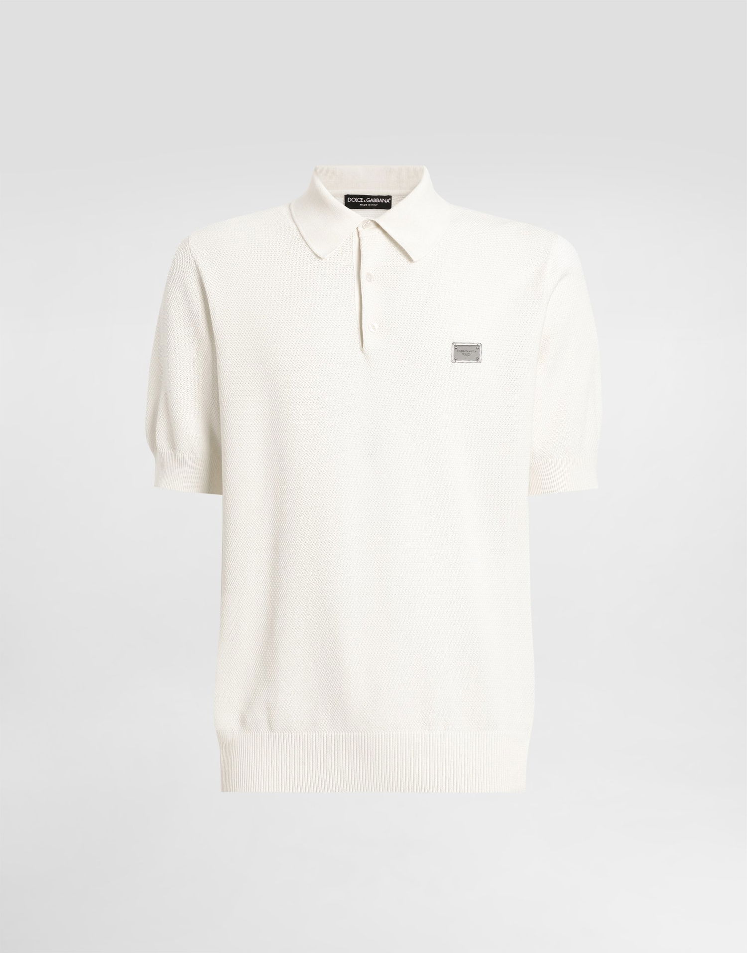 Polo tričko Dolce & Gabbana Dolce & Gabbana Cotton Polo Shirt with Logo Tag Biela | GXZ02TJBCF5W0001, 0