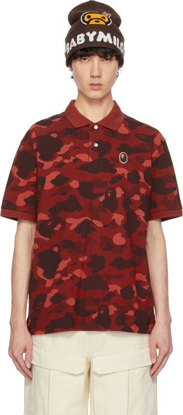 Polo tričko BAPE Camouflage Polo Shirt Červená | 001POK801001M, 0