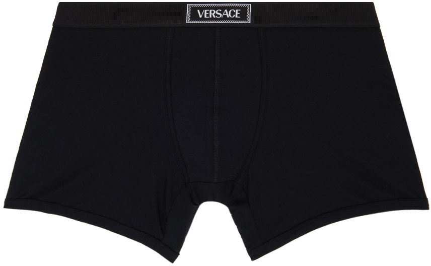 Boxerky Versace Underwear Black '90s Logo Long Boxers Čierna | 1014038_1A09984, 0