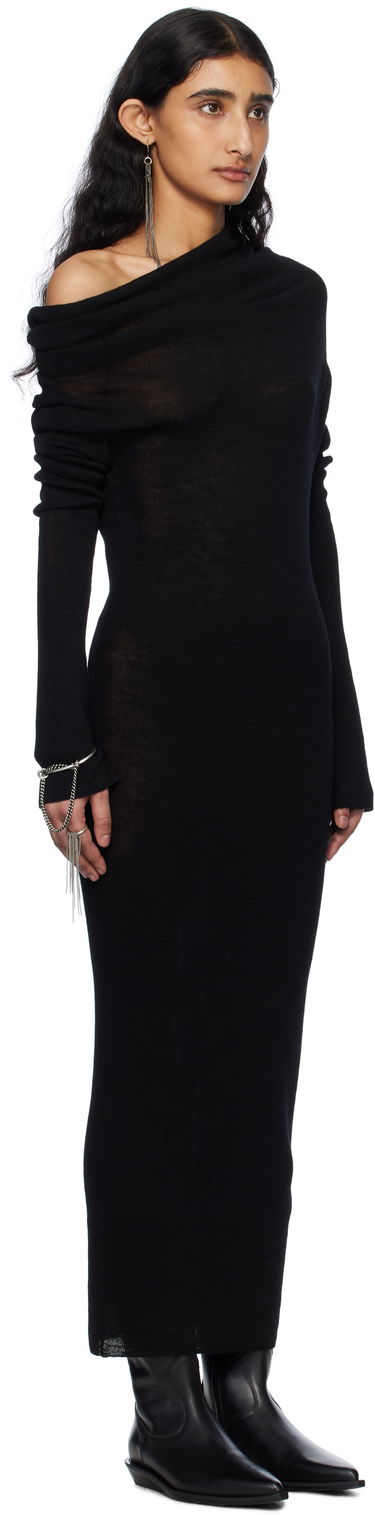Šaty Ann Demeulemeester Ann Demeulemeester Barbro Dropped Shoulder Knit Midi Dress Čierna | 2510-W-KN28-FA059-099, 1