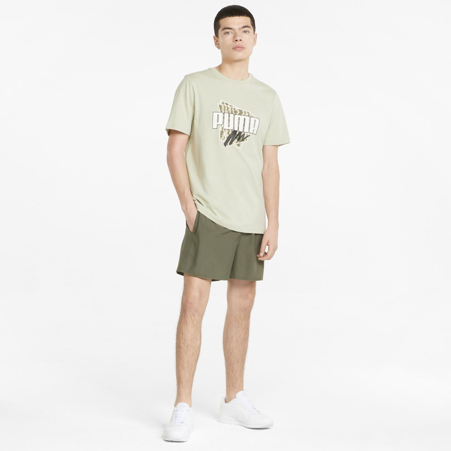 Šortky Puma Summer Graphic Woven Shorts Zelené | 848578-32, 0