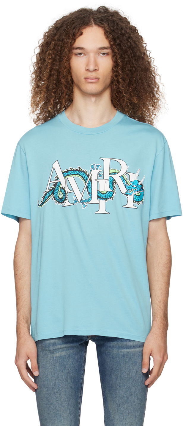 Tričko AMIRI CNY Dragon T-Shirt Modrá | AMJYTE1004, 0