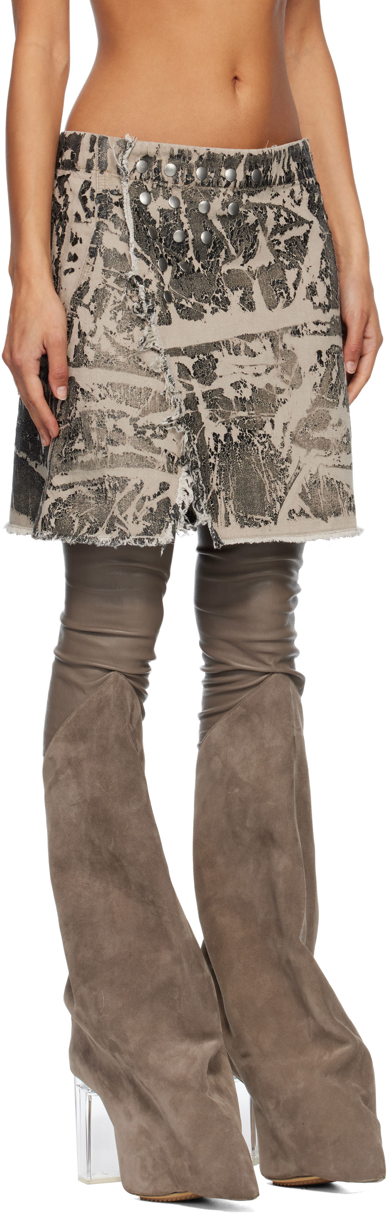 Sukňa Rick Owens Concordians Sisynap Studded Distressed Miniskirt Rôznofarebný | DS02E7329 DWF, 1