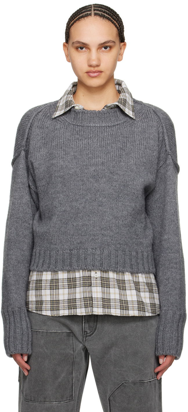 Sveter Acne Studios Crew Sweater Šedá | A60500-, 0