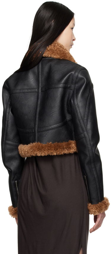 Bomber bunda Stella McCartney Stella McCartney Plush Teddy Faux-Leather Jacket Čierna | 680110SJB14, 2