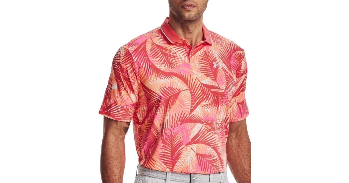 Polo tričko Under Armour Iso-Chill Graphic Palm Polo Shirt Oranžová | 1377367-683, 1