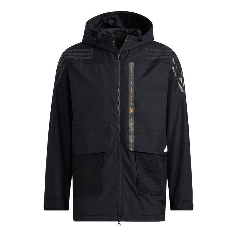 Parka adidas Originals Hooded Zipper Jacket Čierna | HE7401