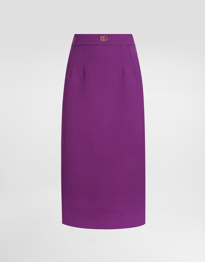 Sukňa Dolce & Gabbana Dolce & Gabbana Wool Crepe Sheath Skirt Fialová | F4CJGTFU2L8F0571