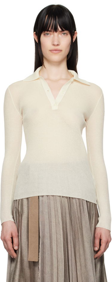 Sveter Moncler Moncler Long Sleeve Knit Polo Béžová | K10939A00005M1732, 0