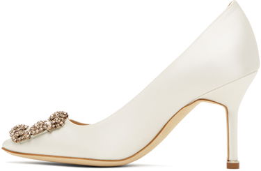 Šperky Manolo Blahnik Manolo Blahnik Hangisi Satin Pumps Biela | 9XX-0668, 2