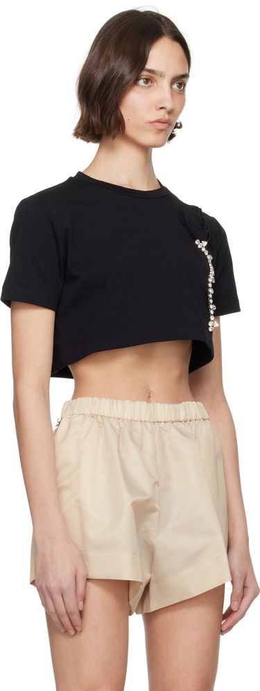 Tričko Area AREA Crystal Rosette Cropped T-Shirt Čierna | SS25AWTS0028FA02, 1