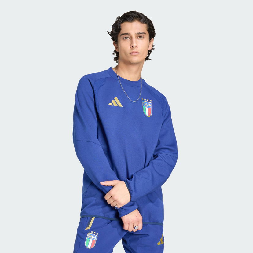 Mikina adidas Performance Italy Tiro Travel Crewneck Sweatshirt Modrá | JY7053