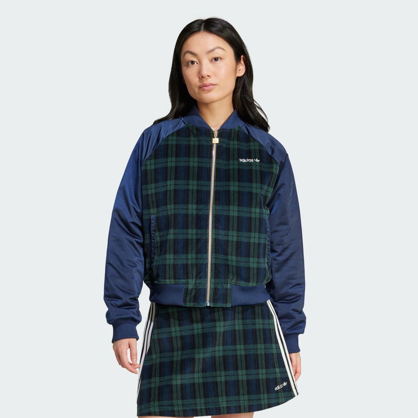 Bomber bunda adidas Performance Tartan Collegiate Zelené | IX1040