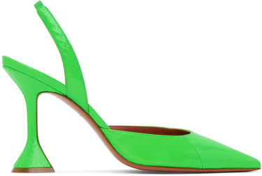 Tenisky a topánky Amina Muaddi Sling Back Patent Leather Heels Zelené | HOLLI SLING CL SNAKE, 0
