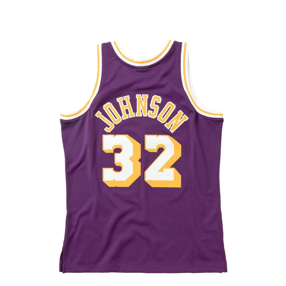 Dres Mitchell & Ness NBA Swingman Jersey Los Angeles Lakers Magic Johnson Fialová | SMJYGS18176-LALPURP84EJH, 1